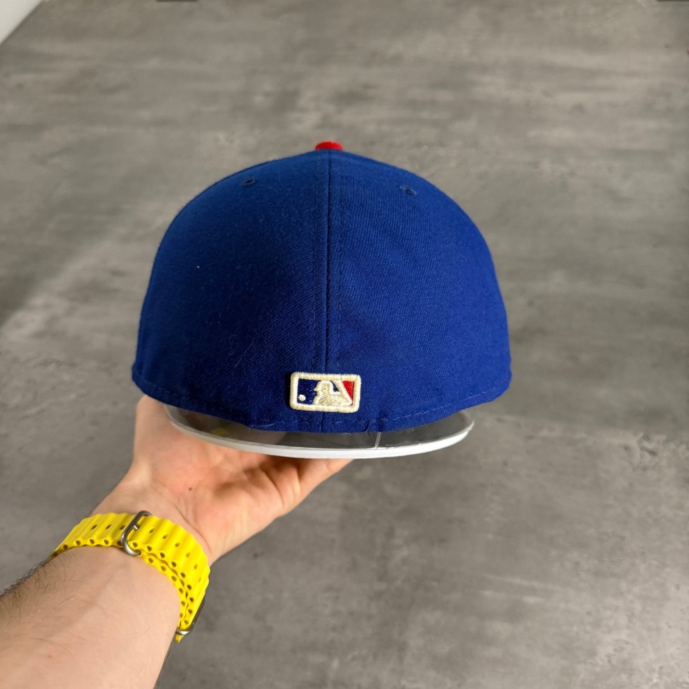 Vintage New Era Chicago Cubs Fitted Hat 7 5/8 Blue Digital Camo 59FIFTY USA Cap - Picture 4 of 8